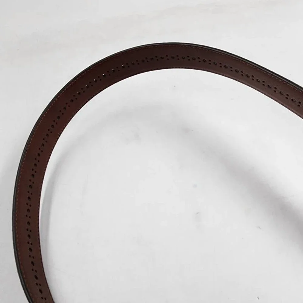 Club Room Faux Leather Brogue Casual Belt Men's M 34-36 Brown Adjutsable